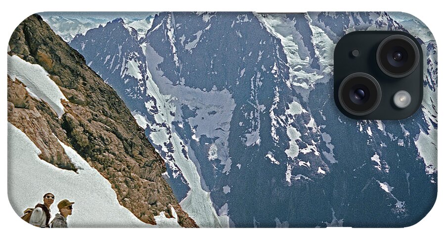 Joe Hieb iPhone Case featuring the photograph T-04402 Fred Beckey and Joe Hieb After First Ascent Forbidden Peak by Ed Cooper Photography