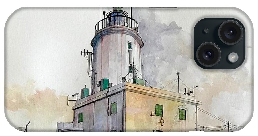 Lighthouse iPhone Case featuring the painting Ta' Giordan Lighthouse by Ray Agius