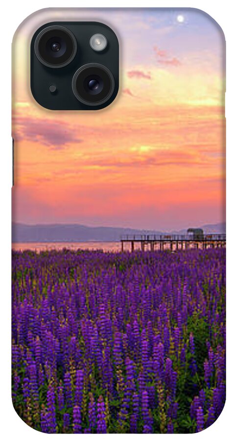 Lupine iPhone Case featuring the photograph Tahoe City Lupine Sunset by Brad Scott by Brad Scott