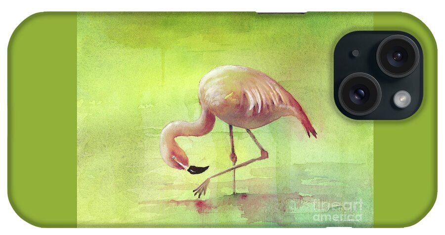 Flamingo iPhone Case featuring the painting Take a Bow by Amy Kirkpatrick