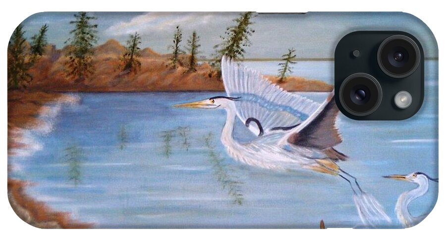 Landscape iPhone Case featuring the painting Taking Flight by Donna Painter