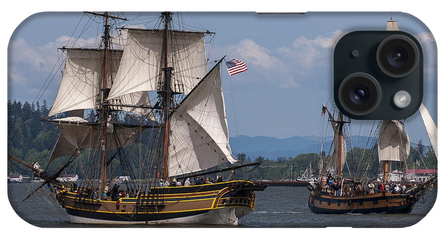 Astoria iPhone Case featuring the photograph Tall Ships Square Off by Robert Potts
