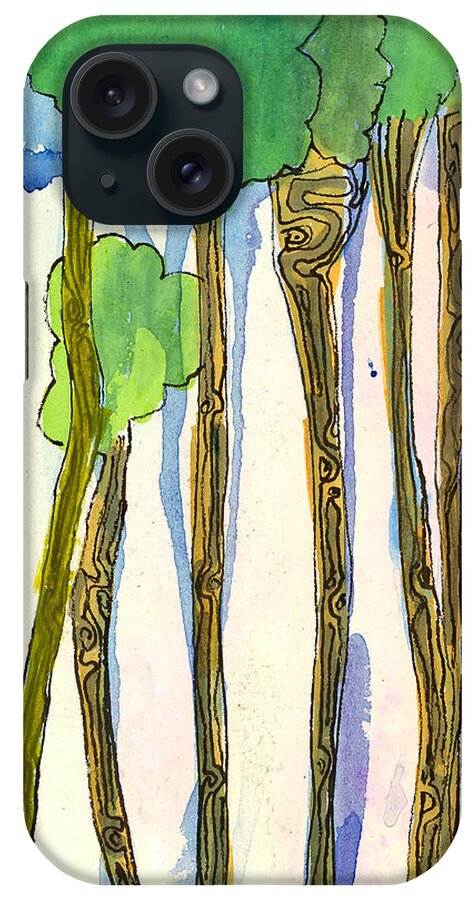 Trees iPhone Case featuring the mixed media Tall Trees by Tonya Doughty