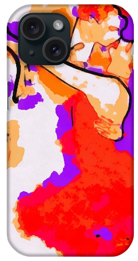 Ballet iPhone Case featuring the digital art Tango Passionate Colorfull by Humphrey Isselt