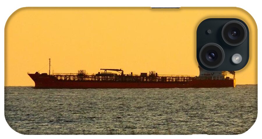 Tanker iPhone Case featuring the photograph Tanker at Sunrise by Julie Pappas