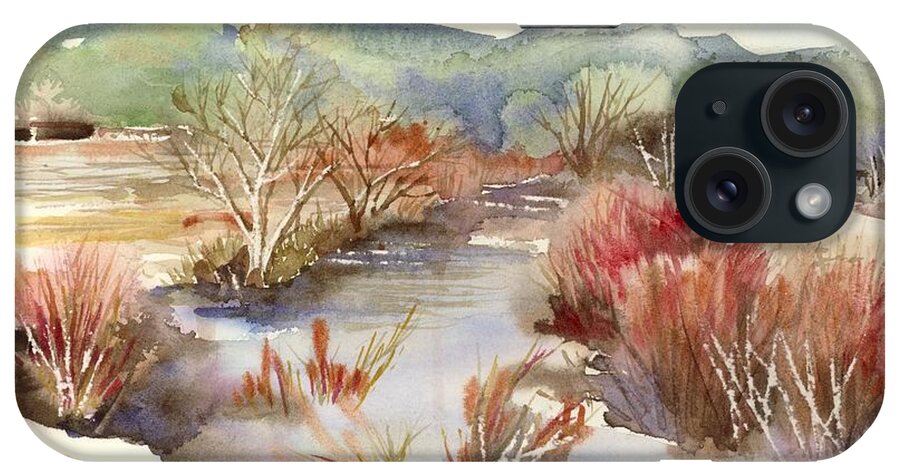 Taos iPhone Case featuring the painting Taos Pueblo by Yolanda Koh