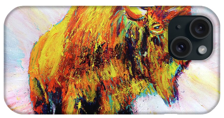 Bison iPhone Case featuring the painting Tatanka by Steve Gamba