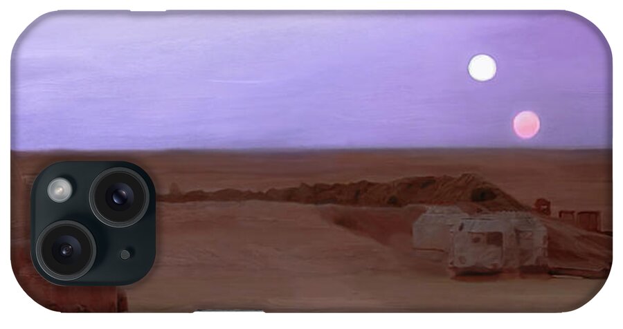 Tatooine iPhone Case featuring the digital art Tatooine Sunset by Mitch Boyce