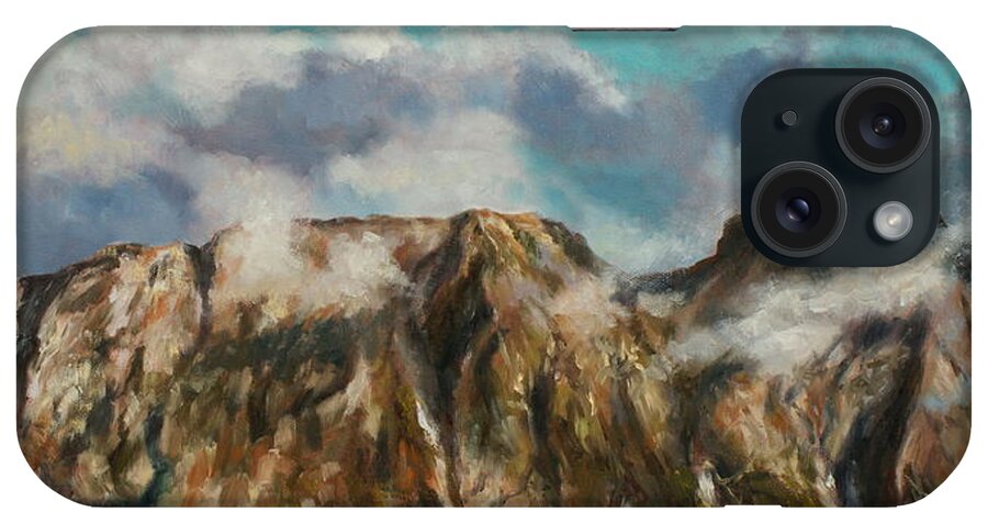 Tatry iPhone Case featuring the painting Tatry Mountains- Giewont by Luke Karcz