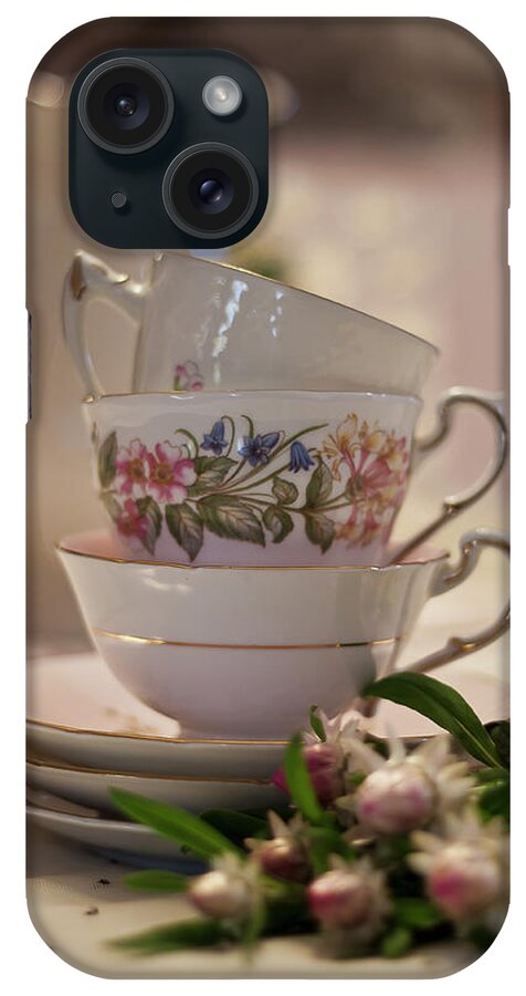 Tea Cup Still Life iPhone Case featuring the photograph Tea Cups Still Life by Sandra Foster