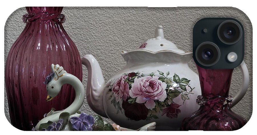 Tea Pot iPhone Case featuring the photograph Tea Pot and Cranberry Glass by Richard Thomas