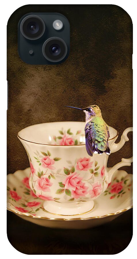 Hummingbird iPhone Case featuring the photograph Tea Time With a Hummingbird by Jai Johnson