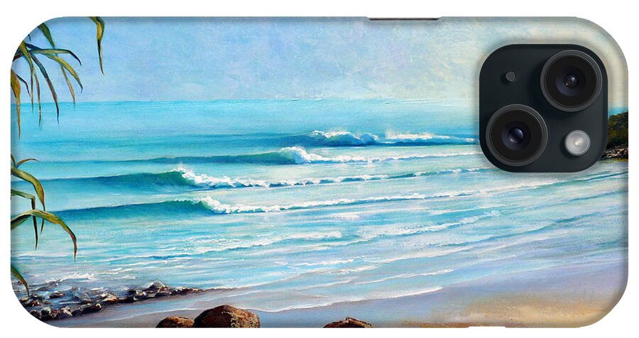 Surf Beach iPhone Case featuring the painting Tea Tree Bay Noosa Heads Australia by Chris Hobel