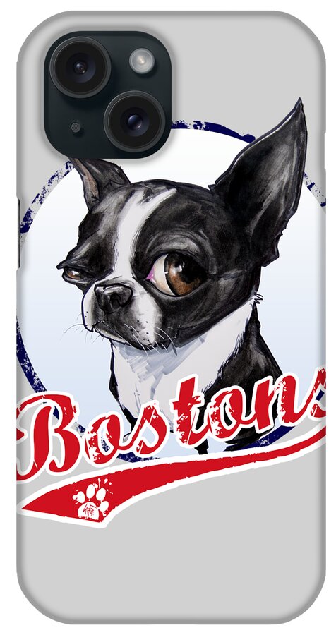 Baseball iPhone Case featuring the photograph Team Boston Terrier by John LaFree