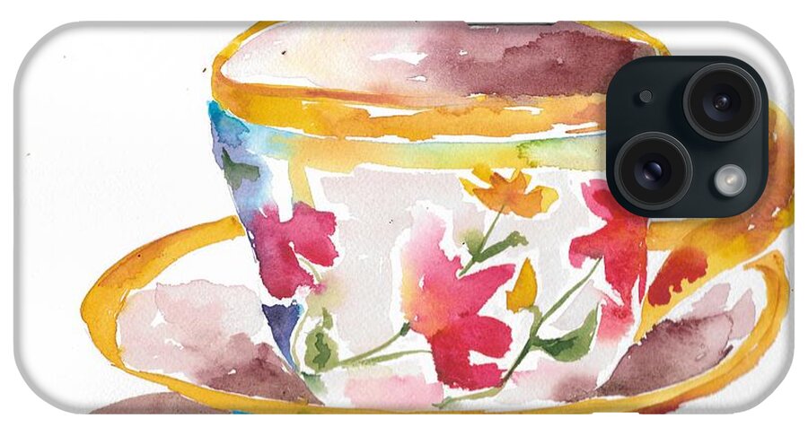 Abstract iPhone Case featuring the painting Teatime by Bonny Butler