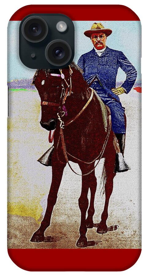 Theodore Roosevelt iPhone Case featuring the painting Teddy R by Cliff Wilson