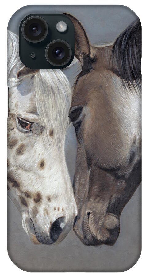 Horses iPhone Case featuring the painting Tender Regard by Tammy Taylor