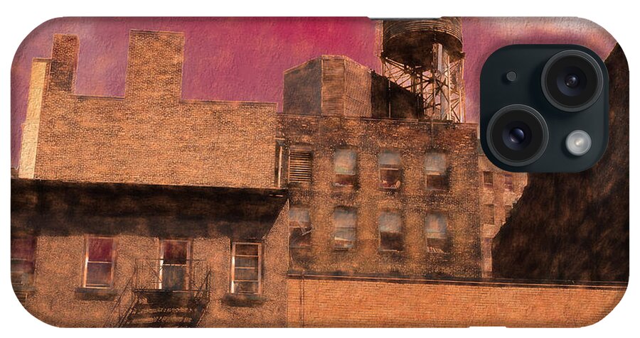 City iPhone Case featuring the mixed media Tenements by Susan Lafleur