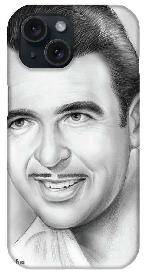 Tennessee Ernie Ford iPhone Case featuring the drawing Tennessee Ernie Ford by Greg Joens