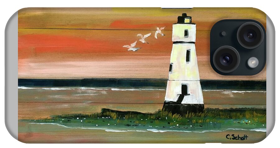 Lighthouse iPhone Case featuring the painting Tequila Sunrise by Christina Schott