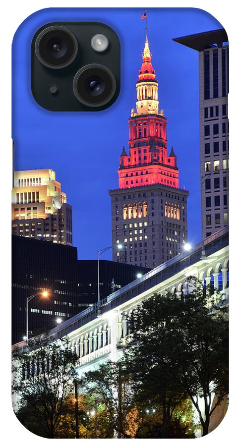 Horizontal iPhone Case featuring the photograph Terminal Tower by Ann Bridges