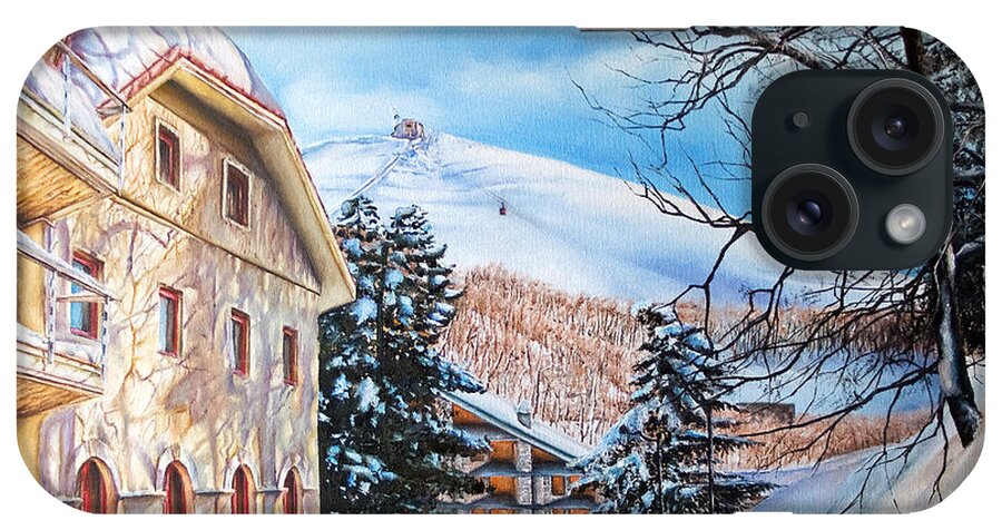 Ski Resort iPhone Case featuring the painting Terminillo by Michelangelo Rossi