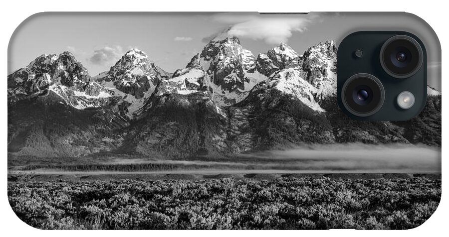 Timeless iPhone Case featuring the photograph Teton Morning Fog and Clouds by Darren White