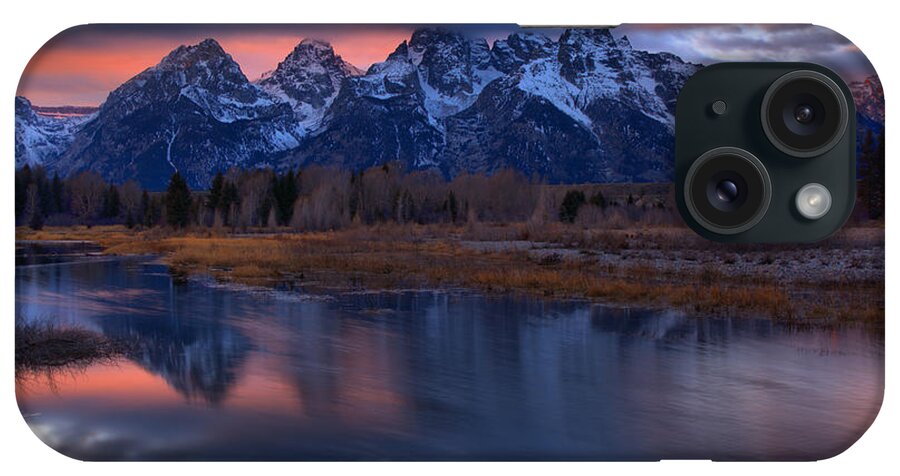 Grand Teton National Park iPhone Case featuring the photograph Teton Sunset Kickoff by Adam Jewell