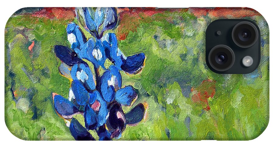 Texas iPhone Case featuring the painting Texas Blue Bonnet by Julie Davis