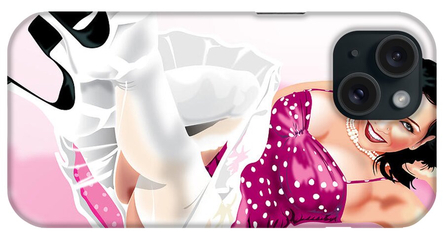 Elizabeth Olmos iPhone Case featuring the digital art Texas Pin Up Girl by Brian Gibbs