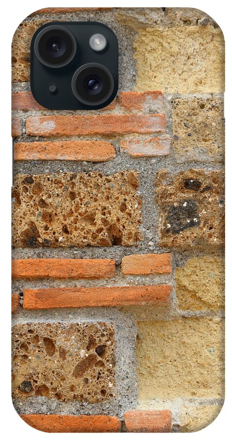 Stone iPhone Case featuring the photograph Textural Antiquities Herculaneum Wall Seven by Laura Davis