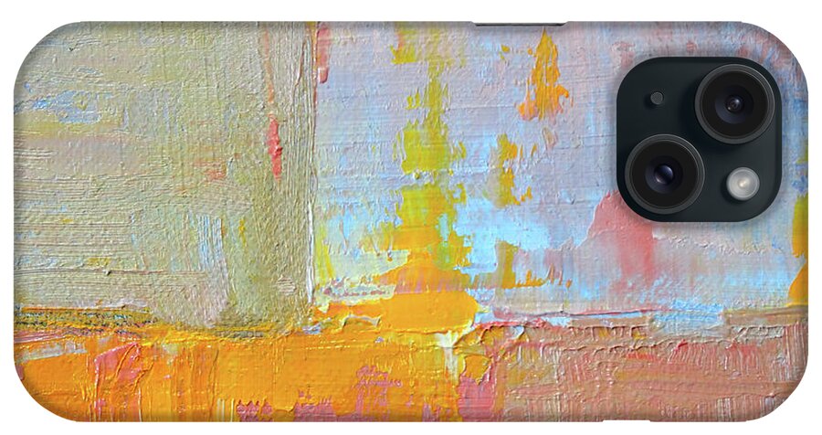 Abstract Landscape iPhone Case featuring the painting Textured Square No. 3 by Nancy Merkle