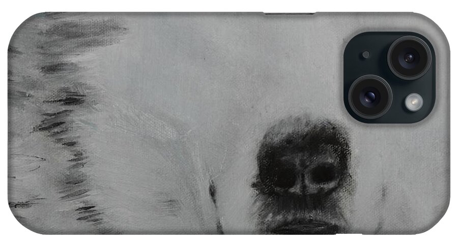 Wolfs iPhone Case featuring the painting The Stare by Neslihan Ergul Colley