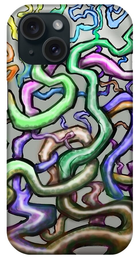 Abstract iPhone Case featuring the digital art That wacky twisted vine we call life by Kevin Middleton