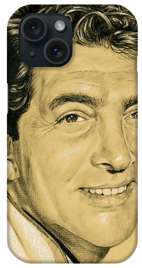 Dean Martin iPhone Case featuring the drawing That's Amore by Rob De Vries