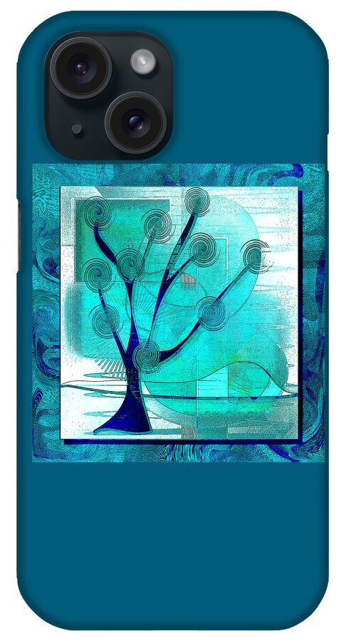 Tree iPhone Case featuring the digital art The Abstract Tree by Iris Gelbart