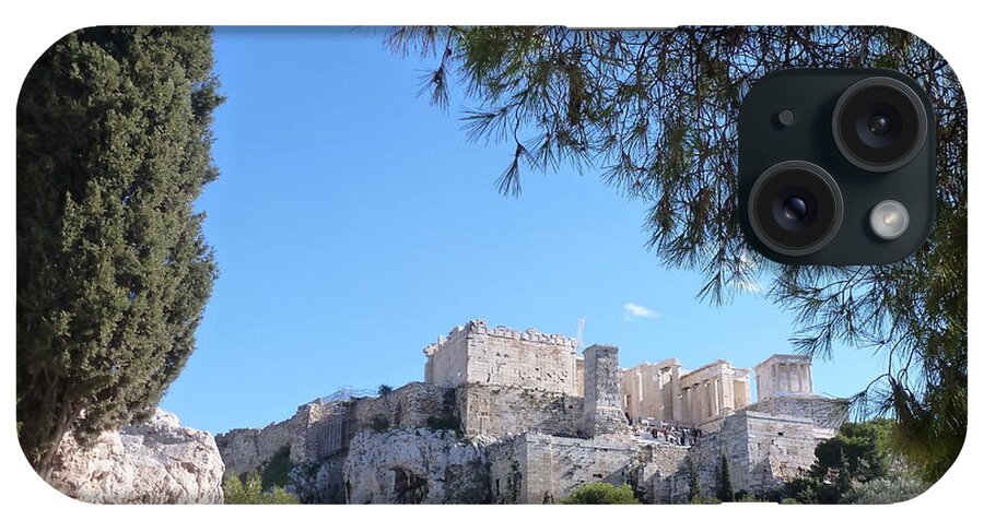 Green iPhone Case featuring the photograph The Acropolis by Constance DRESCHER