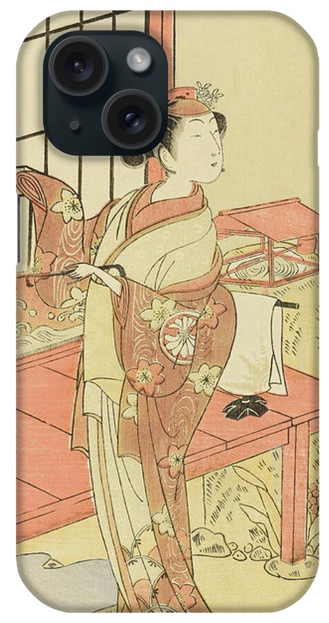 Japan iPhone Case featuring the painting The Actor Segawa Kikunojo II, Possibly as Princess Ayaori in the Play Ima o Sakari Suehiro Genji by Ippitsusai Buncho