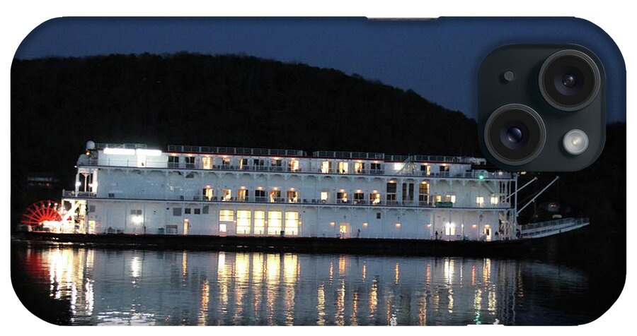 Paddle Wheel Boat iPhone Case featuring the photograph The American Duchess at Night by Melissa Mim Rieman