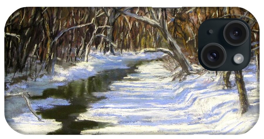 Assabet River iPhone Case featuring the painting The Assabet River in winter by Jack Skinner