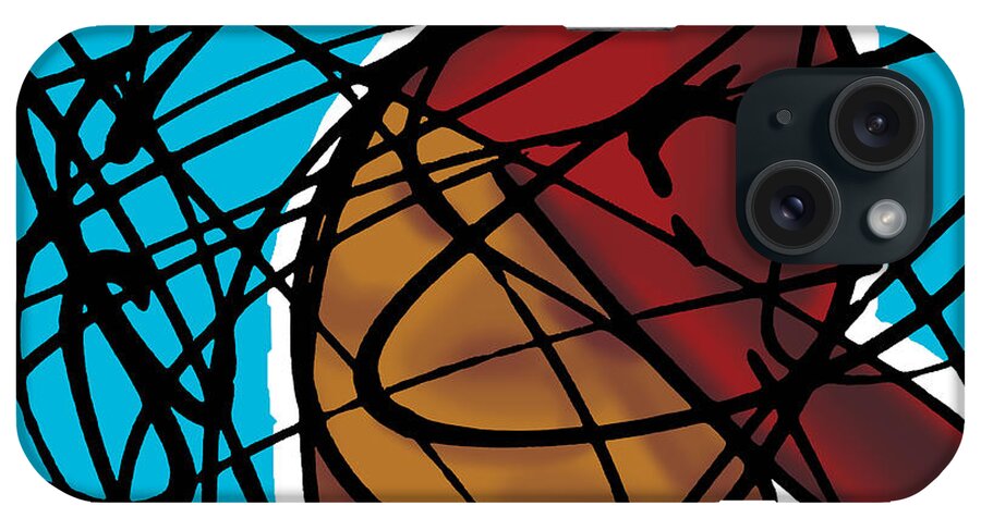 Abstract iPhone Case featuring the painting The B-Boy As Icon by Ismael Cavazos