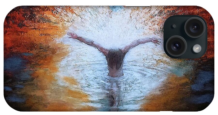 Baptism iPhone Case featuring the painting The Baptism of the Christ with Dove by Daniel Bonnell