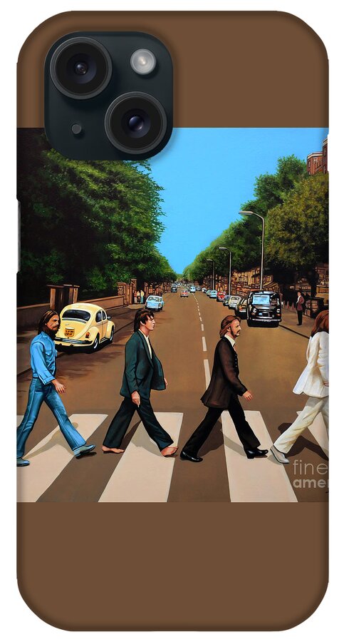 #faatoppicks iPhone Case featuring the painting The Beatles Abbey Road by Paul Meijering