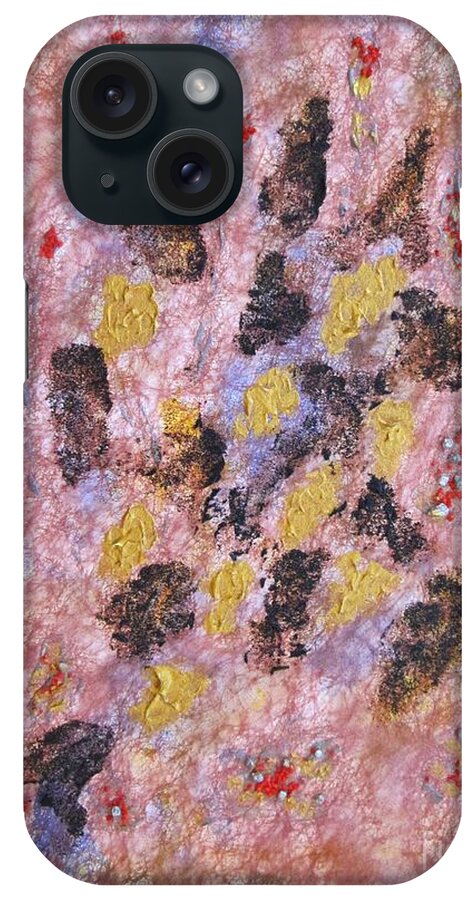 Mixed Media With Textiles iPhone Case featuring the painting The beginning of Life by Pilbri Britta Neumaerker