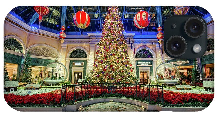 Bellagio Conservatory iPhone Case featuring the photograph The Bellagio Conservatory Christmas Tree Card 5 by 7 by Aloha Art
