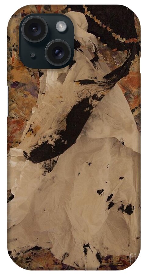 Mixed Media iPhone Case featuring the mixed media The Black Umbrella by Nancy Kane Chapman
