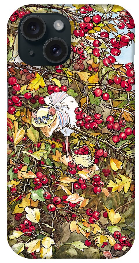 Brambly Hedge iPhone Case featuring the drawing The Blackthorn Bush by Brambly Hedge