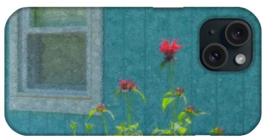 Blue iPhone Case featuring the painting The Blue Beach Shack by Bill McEntee