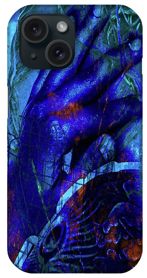 Hand iPhone Case featuring the photograph The blue hand by Gabi Hampe