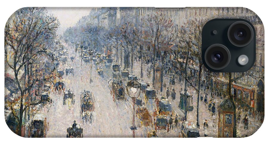 Boulevard iPhone Case featuring the painting The Boulevard Montmartre on a Winter Morning, 1897 by Camille Pissarro